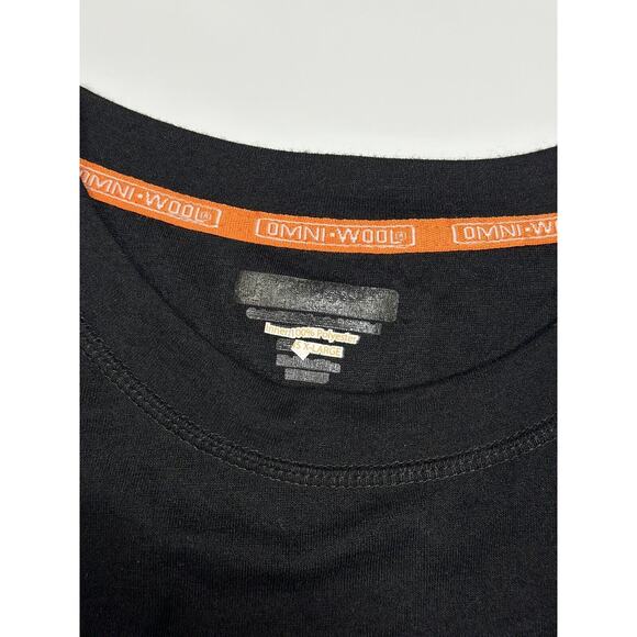 Omni Wool Shirt Men's Large Black Base Layer Wool Blend Crew Neck Long Sleeve - Picture 10 of 13